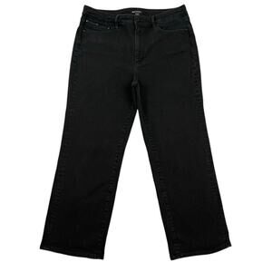 Athleta Flex Kick Flare Stretch Jeans Womens Size 16 Black Crop Stretch Denim